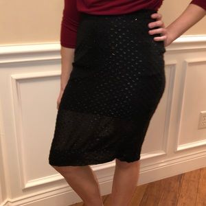 Leith black shimmer skirt